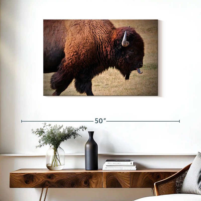 Tongue Wagging Bison, 24" H x 36" W