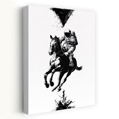 Art mural cheval cosmique abstrait moderne