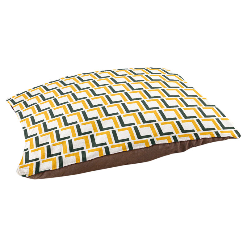 Lit pour chat Dupoint Designer, Moyen (L 42,5 po x l 32,5 po), Blanc / vert foncé / or
