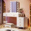 Bureau de coiffeuse blanc moderne avec 5 tiroirs (table seulement)