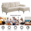 Canapé modulaire rembourré en chenille 82,7 po Rhylin, petit canapé confortable avec méridienne réversible pour espaces compacts-1542428116