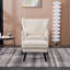 Upholstered Wingback Chair With Footstool-2088036189