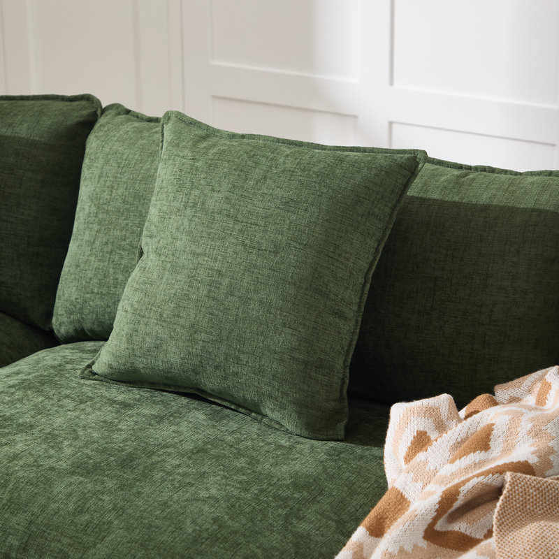 Canapé modulaire en forme de L 108 po en forme de nuage avec repose-pieds 4 places, siège profond en chenille de 108 po avec coussin pour salon, chambre à coucher et appartement