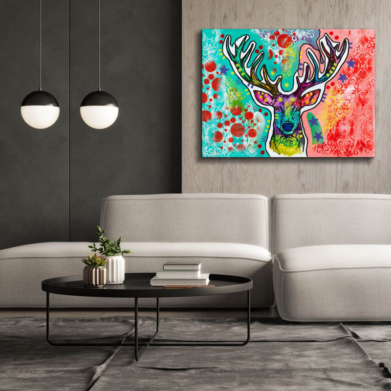  «Buck Antler» par Dean Russo, art mural sur toile, 54 po x 40 po
