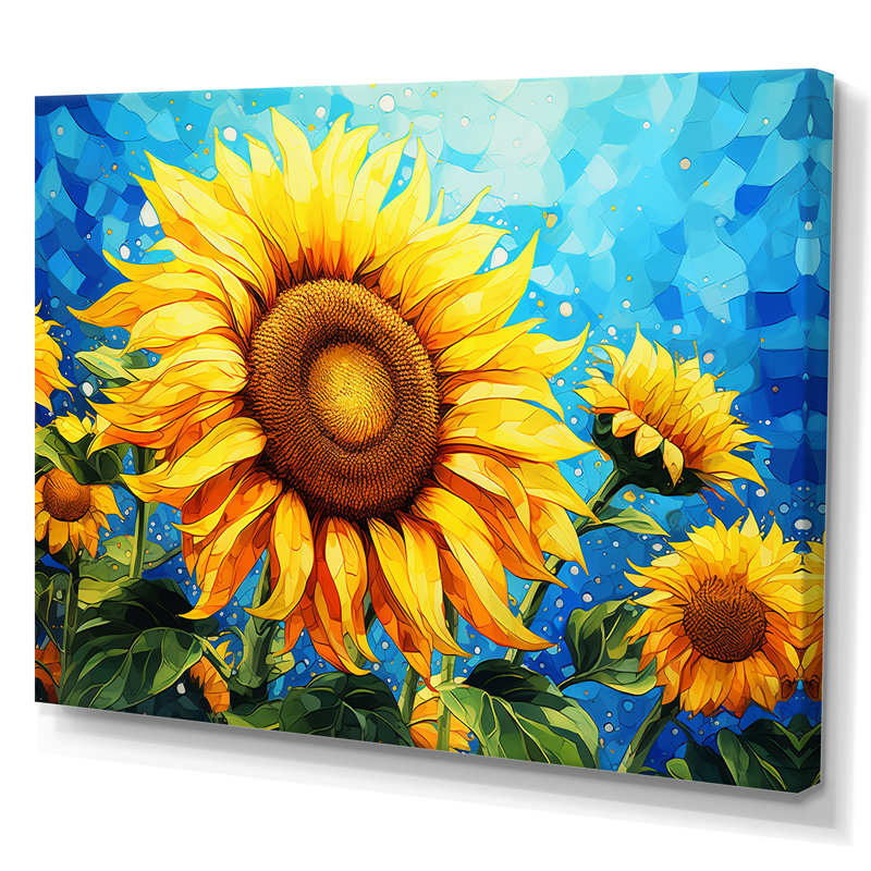 Sunflowers Salute Golden Radiance sur toile, Toile tendue, H 24 po x l 32 po x P 1 po