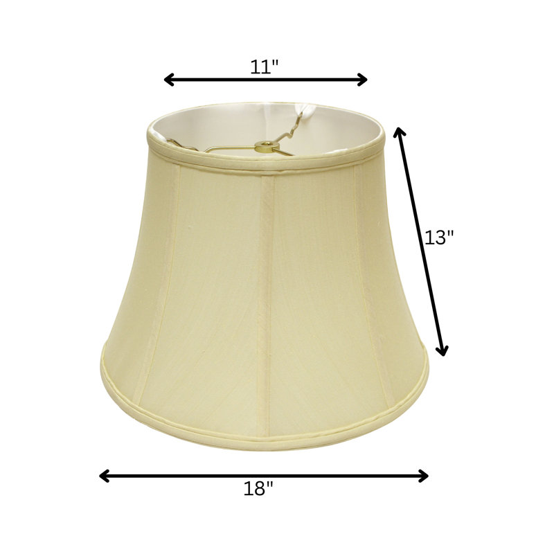 Abat-jour cloche en soie 13 "(araignée), Blanc antique, H 13 po x l 18 po x P 18 po