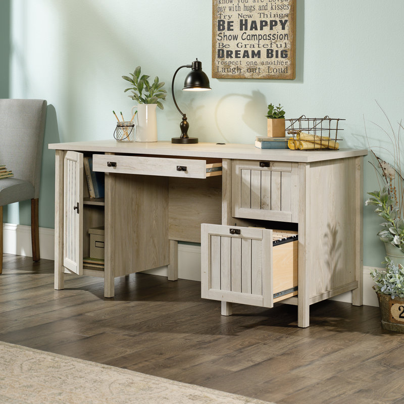 Costa Computer Desk, Chalked Chestnut