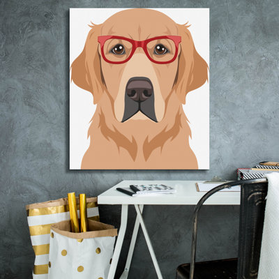 «Golden Retriever Porter Hipster Glasses» par Furbaby Affiliates, art mural sur toile