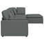  Canapé modulaire avec repose-pieds et coussins en tissu gris foncé-1913253389