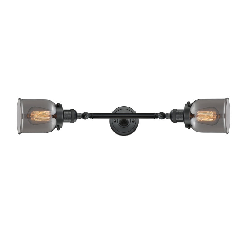 Latta 2 - Light Dimmable Vanity Light, LED, Matte Black, Plated Smoked