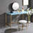 Midriaks Baby Blue & Gold Finish Writing Desk W/USB-275496141