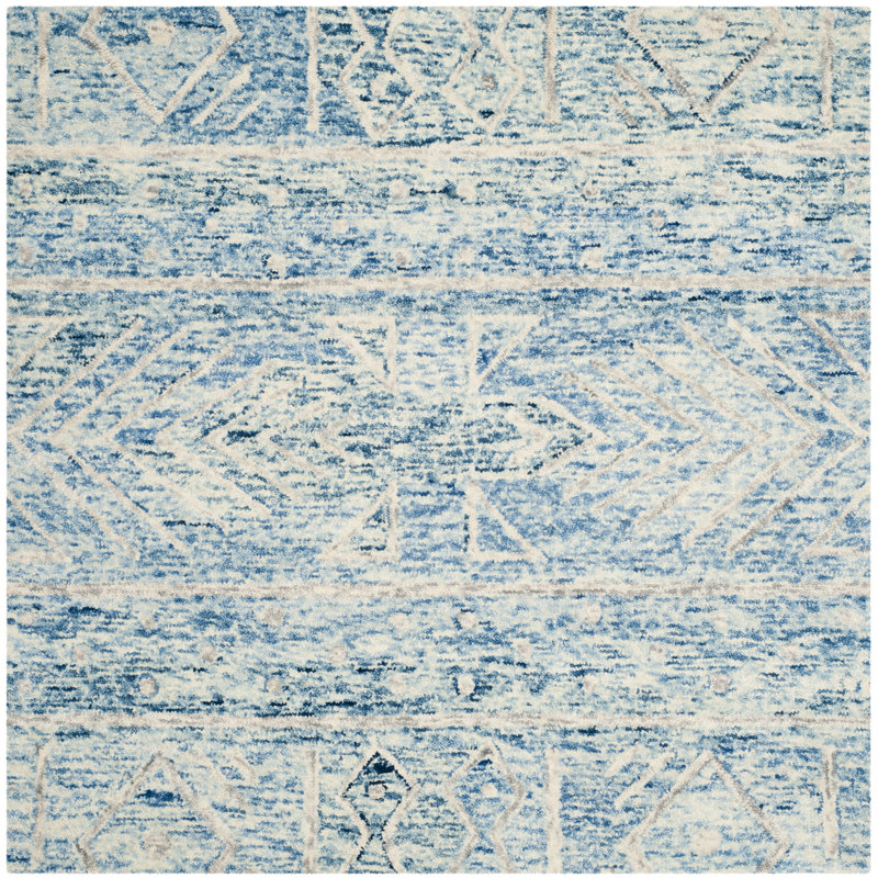 Chatham Hand Tufted Wool Geometric Rug, Square 5'