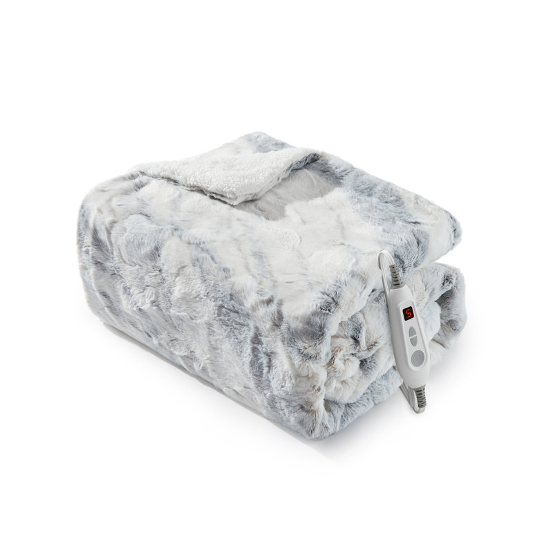 Heated Throw Blanket, Blue