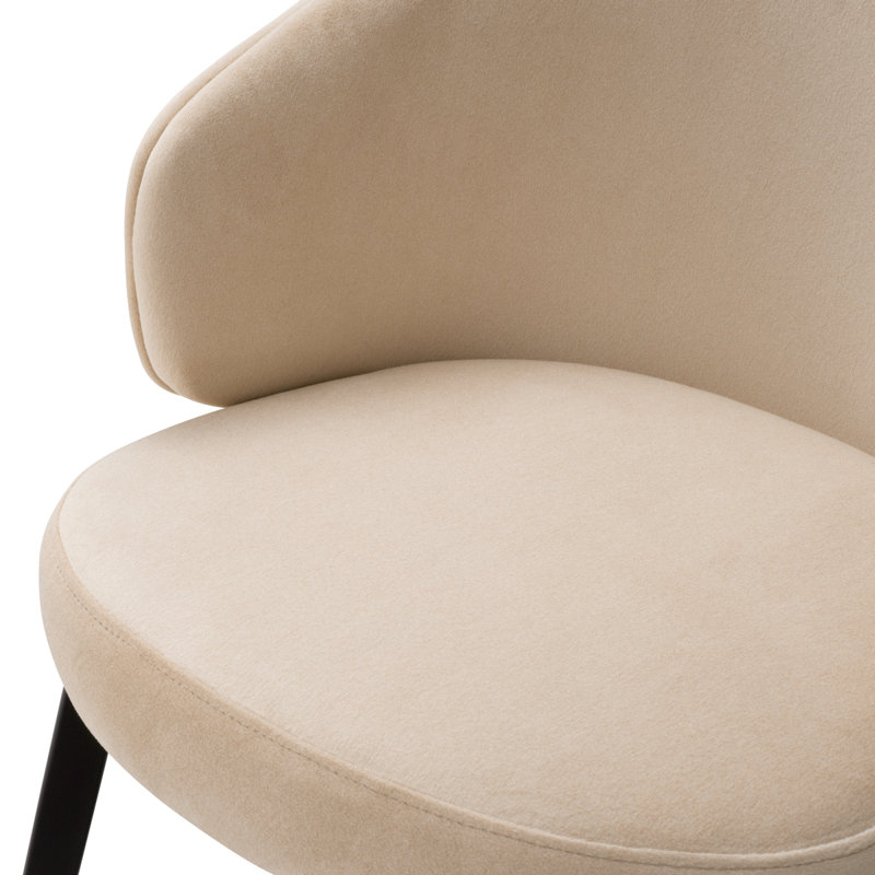 Camerota Upholstered Arm Chair, Beige/Walnut