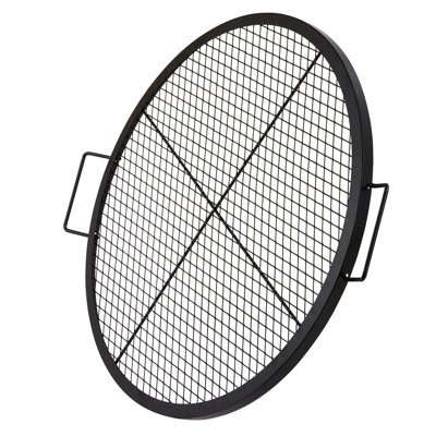Barbecue rond de 30 pouces, barbecue en acier robuste, portable pour les fêtes en plein air, conception de transfert de chaleur uniforme avec support en X, excellent camping et de qualité alimentaire