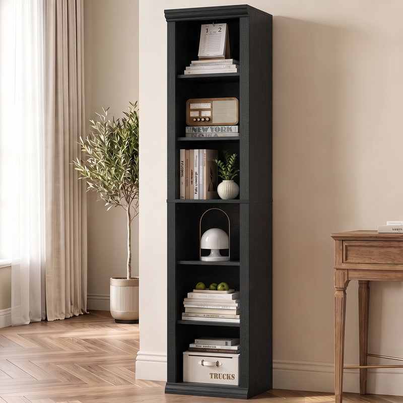 Bibliothèque étroite H 72 "x l 13,7", Black
