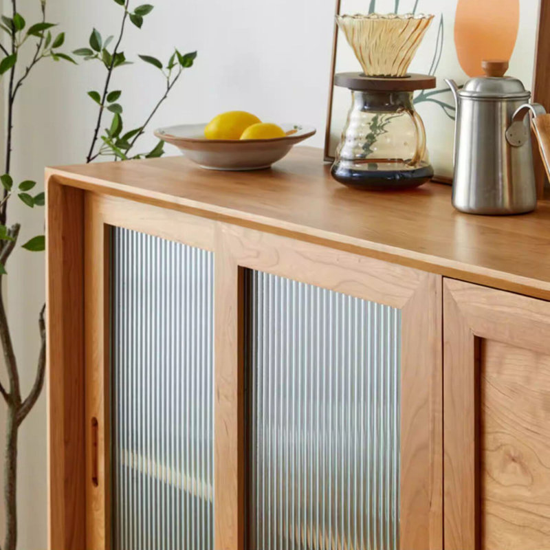 Solid wood multi-functional storage sideboard, 37.41" H x 47.24" W x 15.74" D