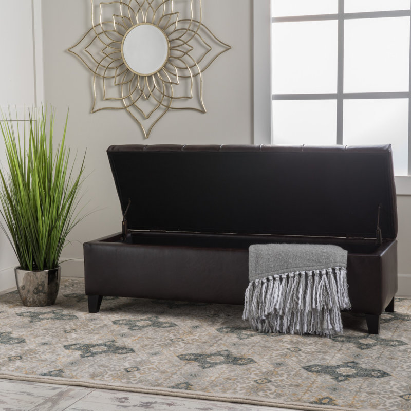 Laiyba Upholstered Ottoman,Storage Ottoman,Bedroom Bench, Brown