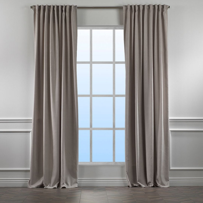 Room Darkening Single Curtain Panel, 130cm Width x 350cm Drop, Pure Grey