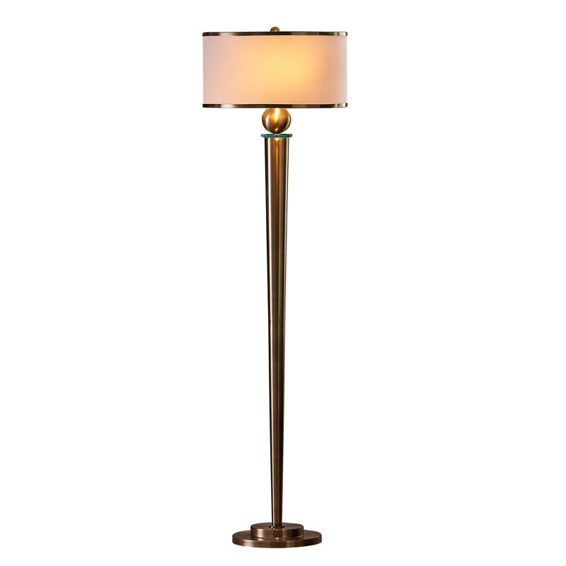 Lampe sur pied traditionnelle 63 po Venetian, Laiton satiné antique