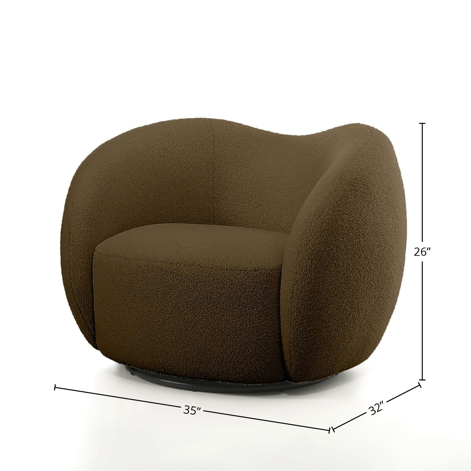 Upholstered Barrel Chair, Green Wool