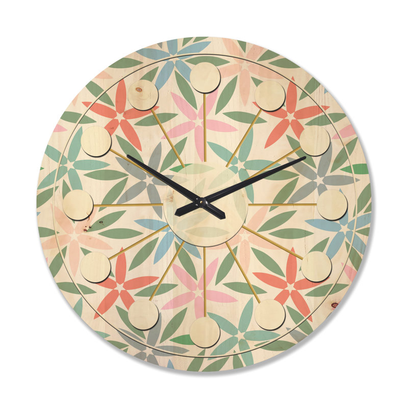 Horloge murale Abstract Flower Design III, Très grand