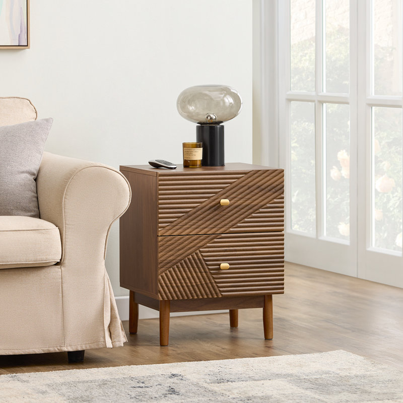 45cm W Manufactured Wood Bedside Table