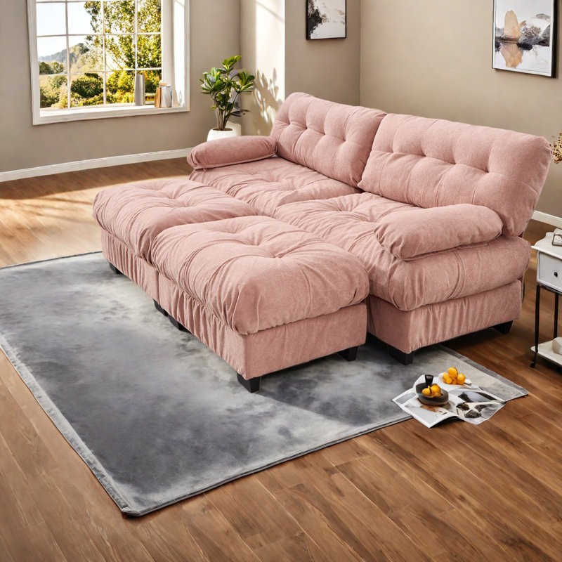 Canapés modulaires profonds, canapé moderne en bois rose pour la maison