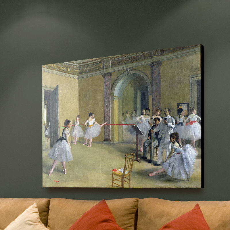 «The Dance Foyer, 1872» par Edgar Degas, reproduction sur toile, H 35 po x l 47 po x P 2 po