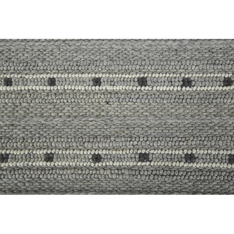 Cicero Transitional Stripes, Gray/Black/White Area Rug, Rectangle 5' x 8'