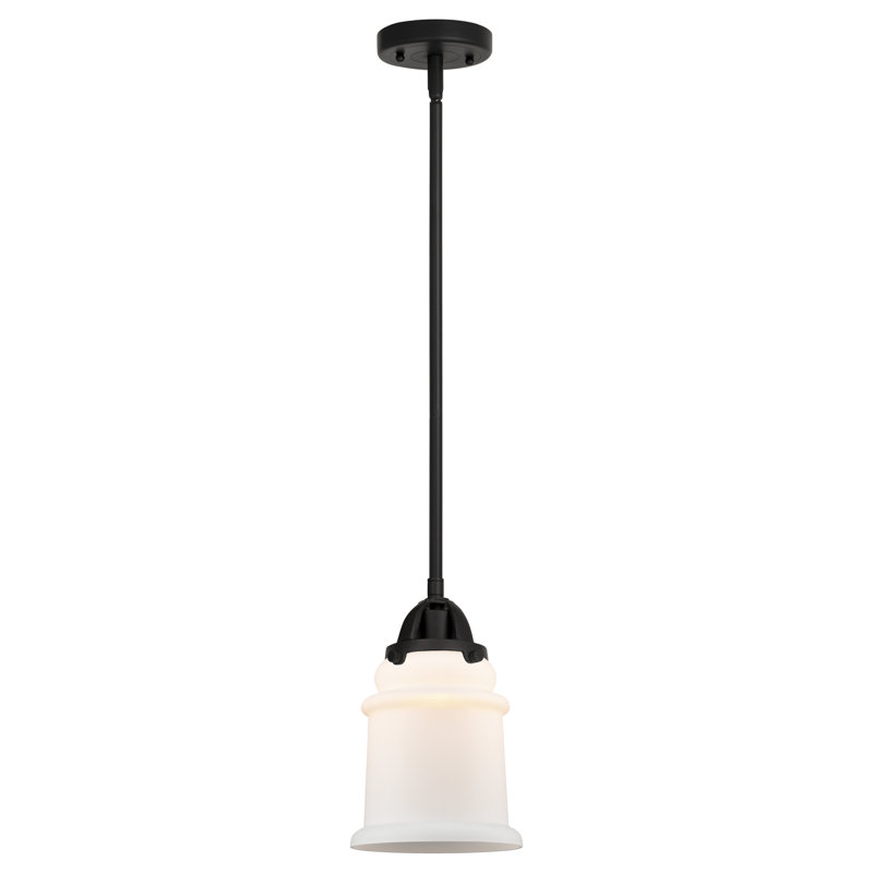 Mini-luminaire suspendu avec tige 1 lumière 6 po Nouveau 2 - Alvi - ampoule non incluse, Noir mat, Blanc mat