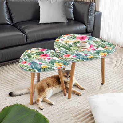 Ensemble de 2 tables basses gigognes Triangle