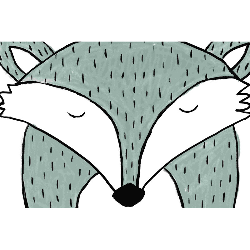 Fox Line - peinture sur toile tendue, H 8 po x l 12 po x P 1,25 po
