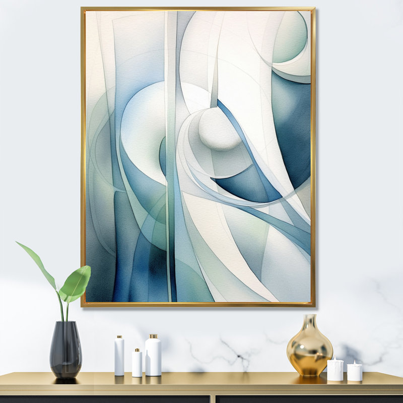 Essence of Simplicity II - Minimalisme, art mural sur toile, H 32 po x l 24 po, Cadre flottant doré