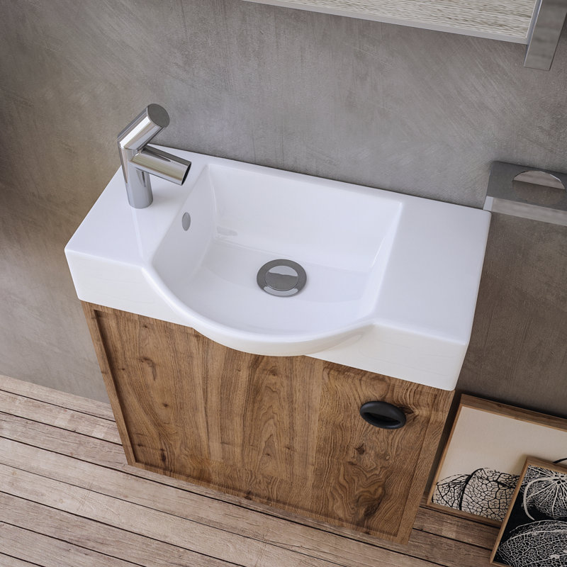 Minimal Ceramic 21.6'' L Bathroom Sink
