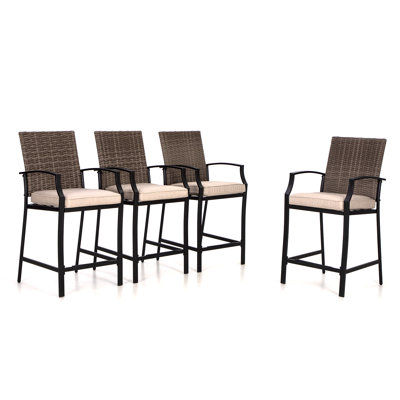 Metal Outdoor 160.02cm Stool with Cushion