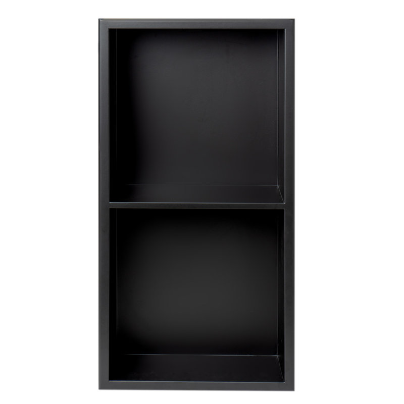 Adhesive Stainless Steel Shower Shelf, Black 
