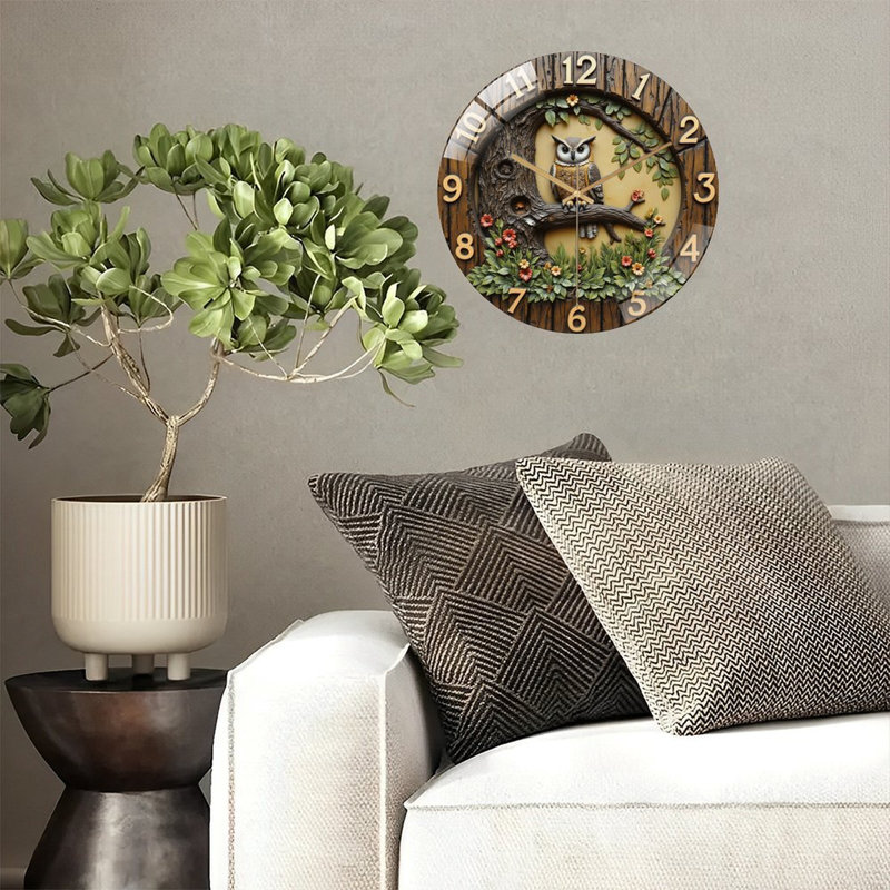 Horloge murale en bois avec horloge murale 12 po