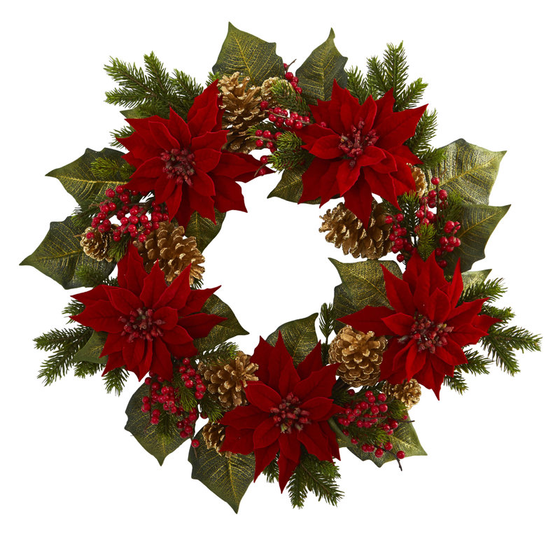 Faux Pinecones 24'' Wreath