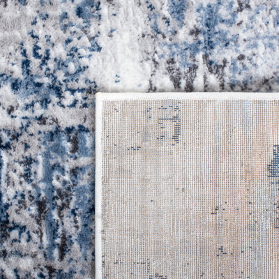 Tapis abstrait gris / bleu Minyard