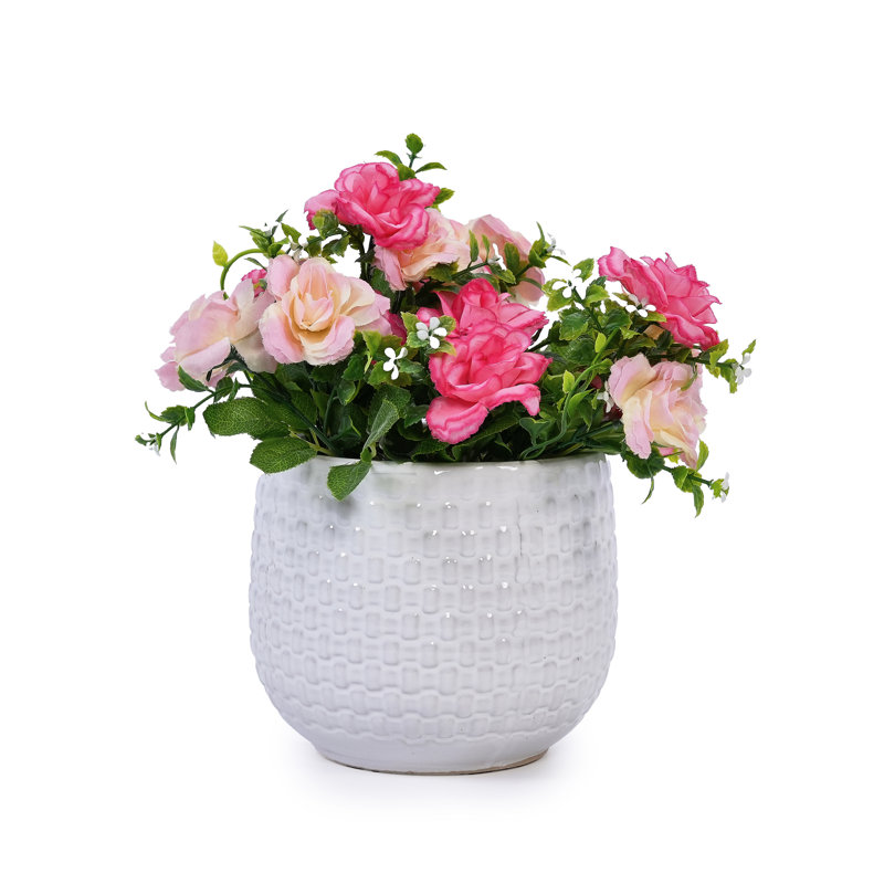 3 Piece Modern Ceramic Flowerpot, Matte White With Drainage, Suitable For Patio, Garden, Windowsills, Weather - , Frost And Heat
