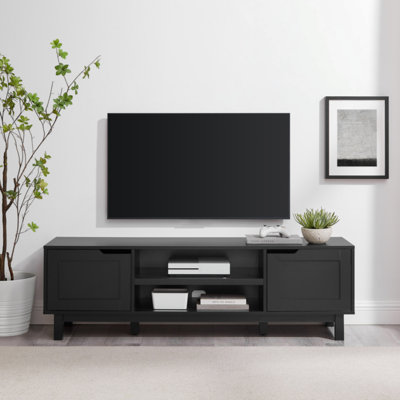 Modern 2-Door Open Storage TV Stand For Tvs Up To 65 Inches â Solid Black -  Ivy Bronx, 454F713873344D3481E8C631A7E519AE