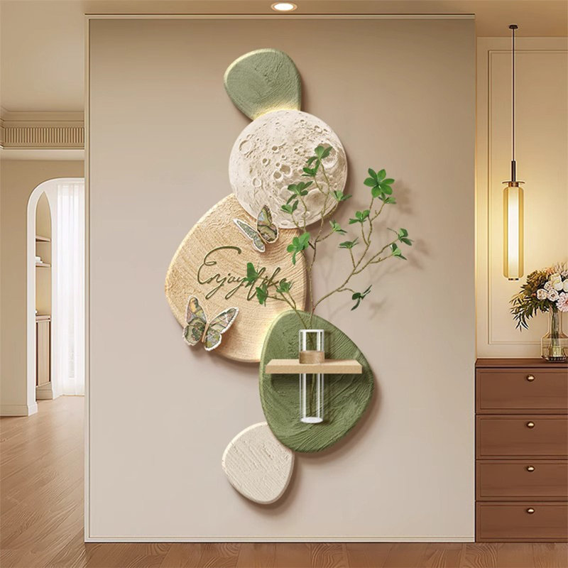 Green Free Form Sandstone Wall art, 55.12" H x 27.56" W x 1.97" D, Green