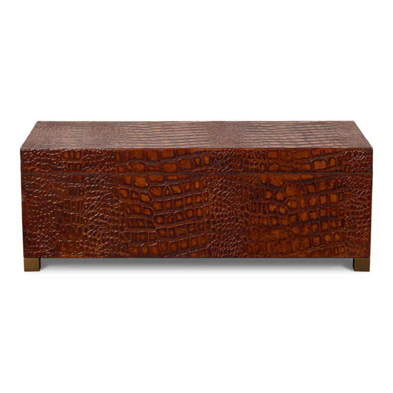 Shagreen Handmade Decorative Trunk, Brown