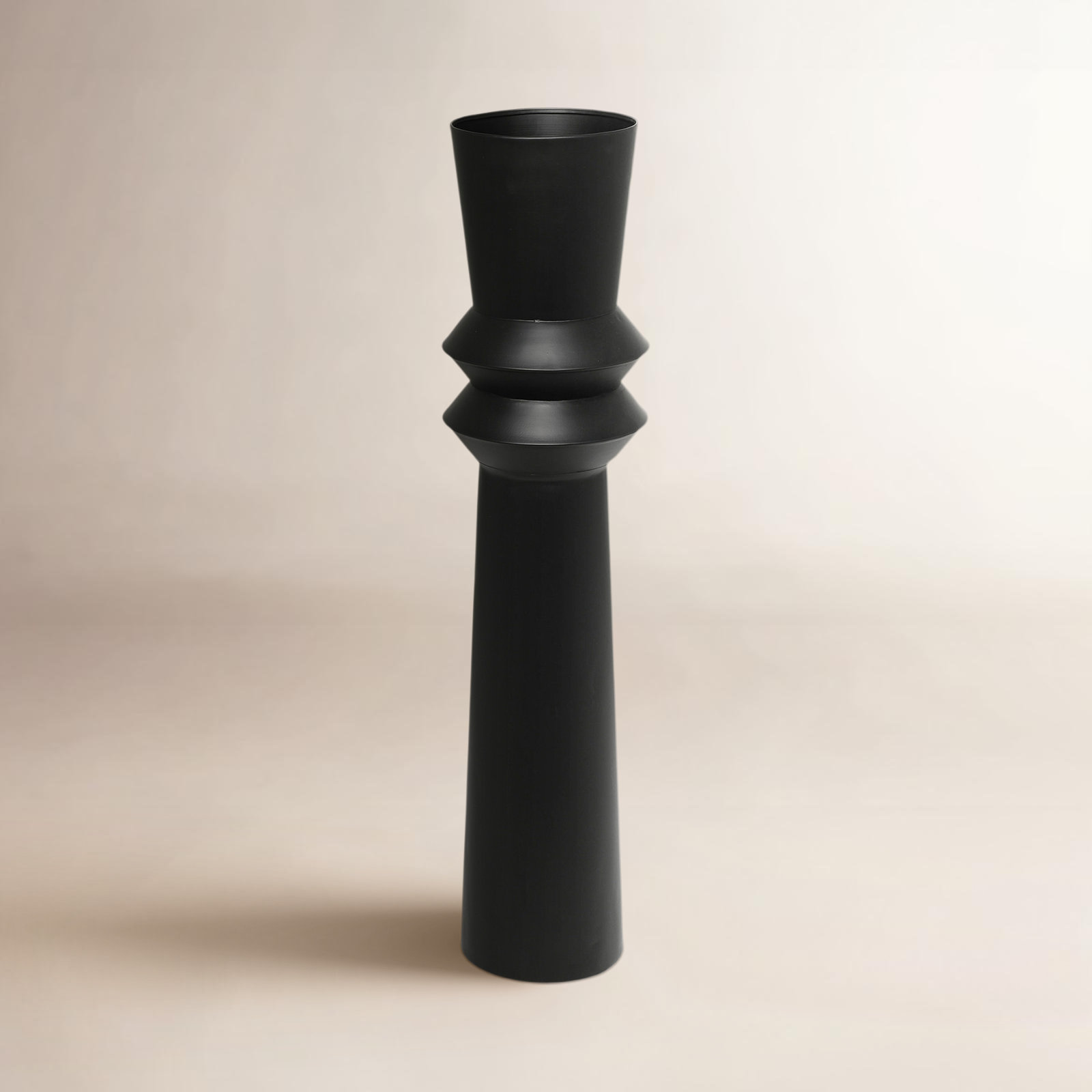 Mable Metal Floor Vase, Black, 38" H x 8.4" W x 8.4" D