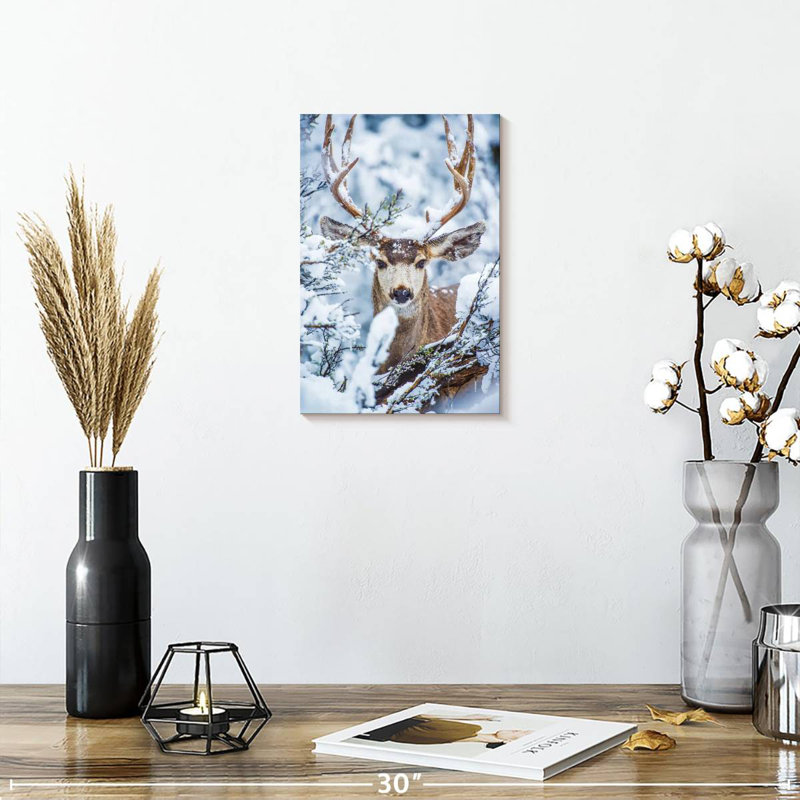 Brampt Winter Mule Deer, 12" H x 8" W
