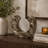 Tabletop Decor Accent, Open-Curved Frame, Brown Marble-Like Resin 14 Inch-130623948