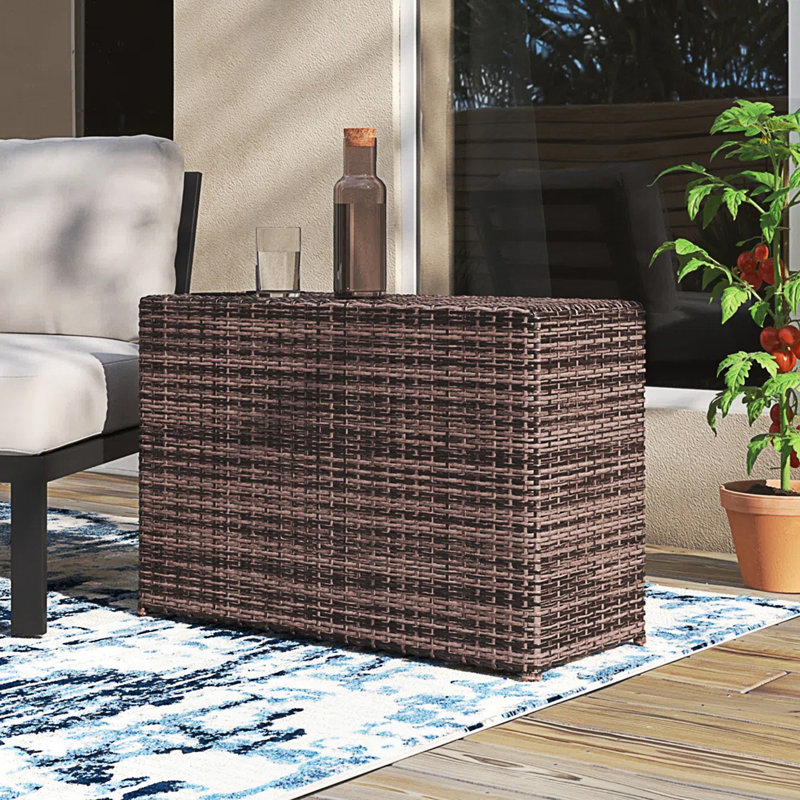 Table d'appoint d'extérieur avec porte-gobelets