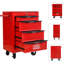 Coffre à outils 20 po à 4 tiroirs, armoire à roulettes avec roues universelles, rouge et noir, glissière à roulement pour tiroirs en acier à mouvement, poignée à tirer d'un côté, roues avec freins-2054958664