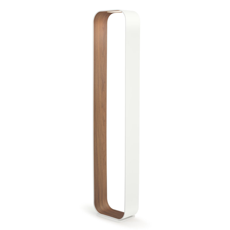 Contour Floor Lamp, White/Walnut